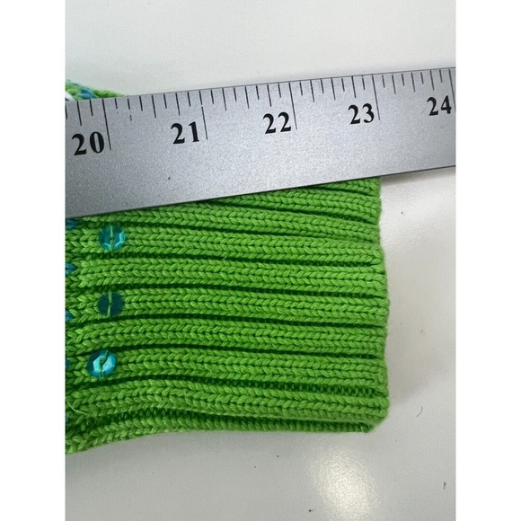 Quacker Factory Women's Green Long Sleeve Full Zip Ski Snow Motif Sweater M - Picture 13 of 16